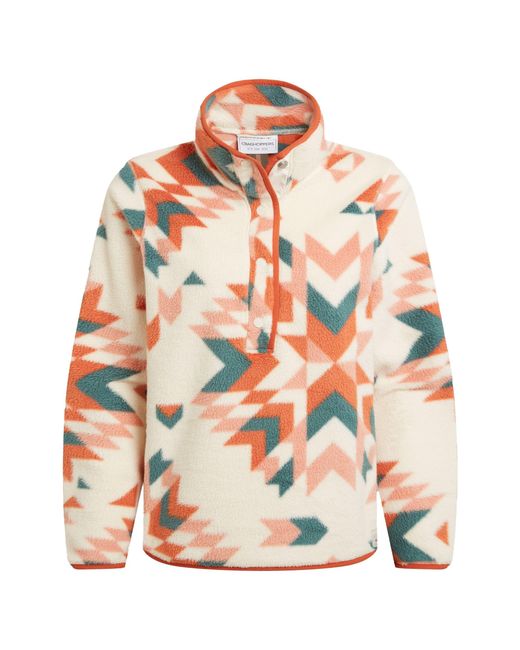 Craghoppers Orange Ladies Massey Geometric Overhead Fleece Top (Clay)