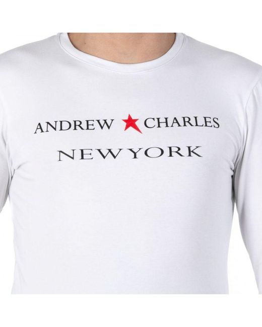 Andrew Charles by Andy Hilfiger Ls T-shirt Ts160 031002 Selma White Cotton  for Men | Lyst UK