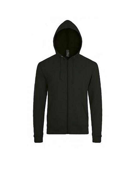 Sol's Black Stone Zip Up Plain Hoodie for men