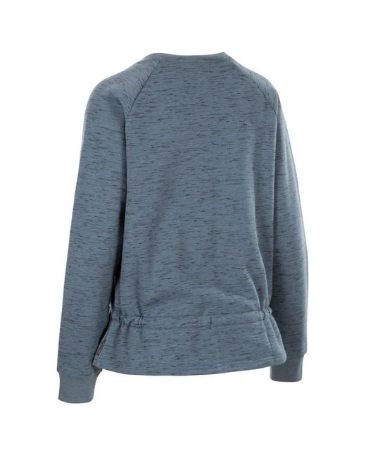 Trespass Blue Ladies Gretta Marl Round Neck Sweatshirt (Pewter)