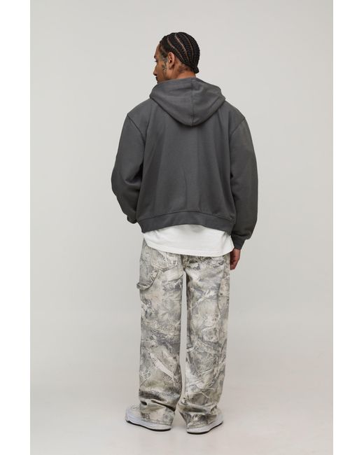 BoohooMAN Black Relaxed Fit Camo Carpenter Trousers for men