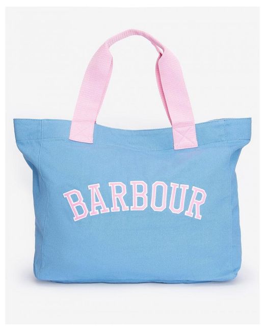 Barbour Blue Logo Holiday Tote Bag