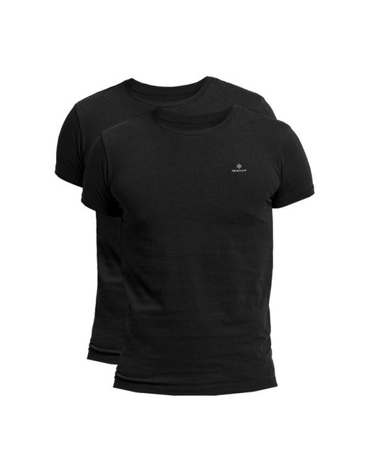 Gant Men's 2 Pack Crewneck T-shirt In Black voor heren