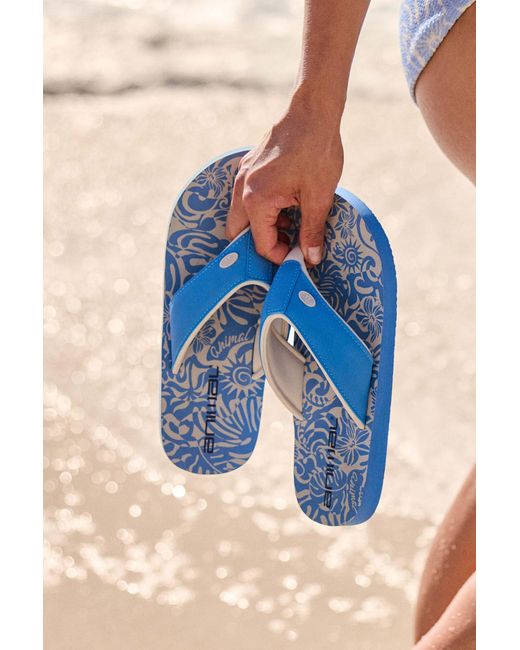 Mountain Warehouse Blue 'Swish' Flip Flops With Soft Padded Upper Straps Slip-On Beach Sandals