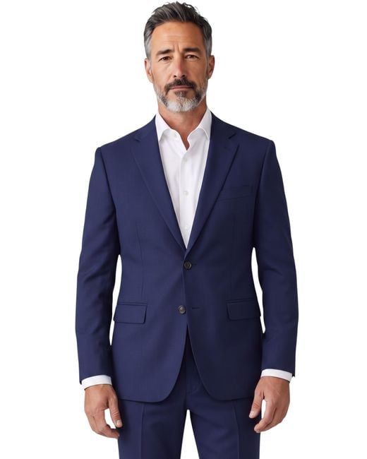 Paul Andrew Blue Tailored Fit Formal Blazer Jacket for men