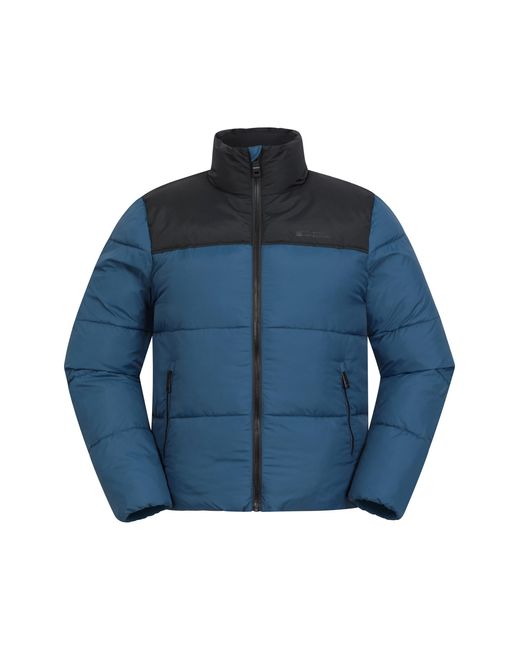 Mountain Warehouse Blue 'Voltage Ii' Padded Jacket With Zipped Pockets Water Resistant Coat Polyamide for men
