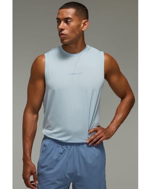 BoohooMAN Gray Common Pace Running Regular Fit Tank for men