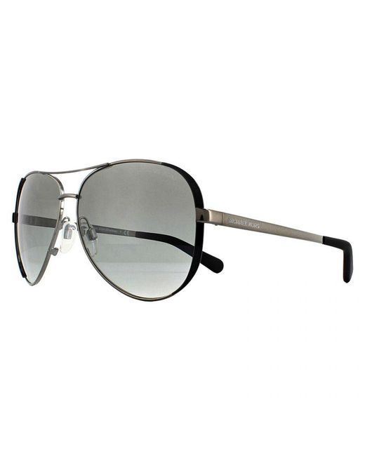 Michael Kors Gray Aviator Gunmetal Gradient Sunglasses
