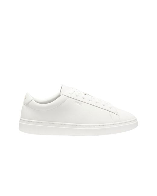 Boss White Kieran Tenn Trainer Leather for men