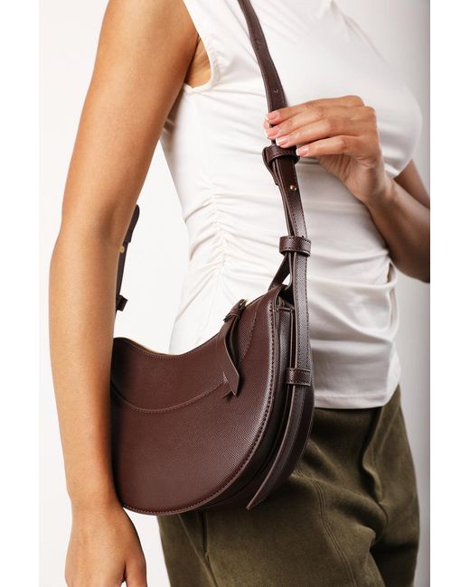 Where's That From Brown 'Envie' Crescent Faux Leather Shoulder Bag