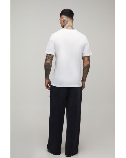 BoohooMAN White Tall Regular Take That License Print T-Shirt for men