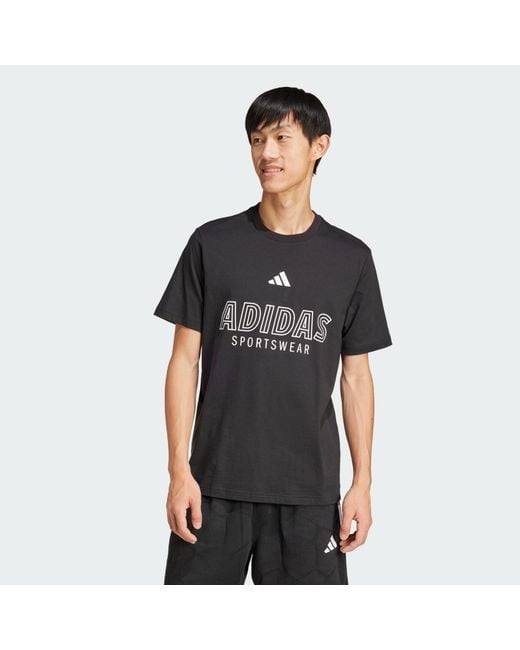 Adidas Black House Of Tiro Linear Graphic Tee for men