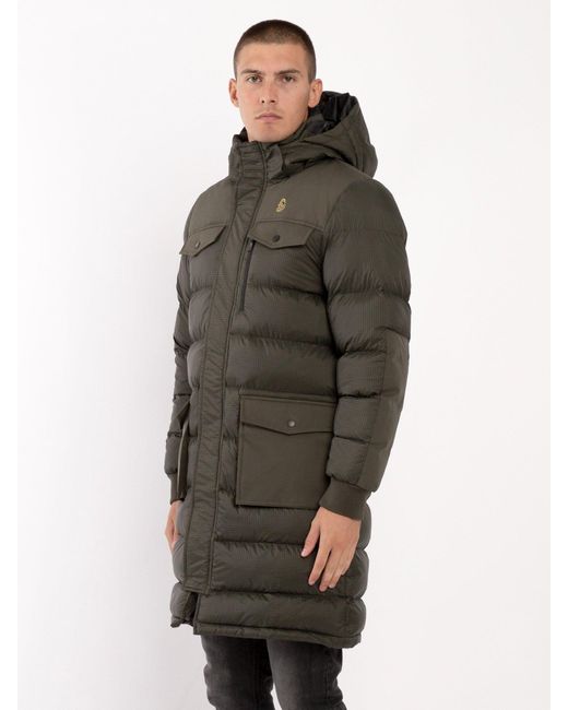 Luke 1977 Gray Dreward Long Line Padded Coat for men