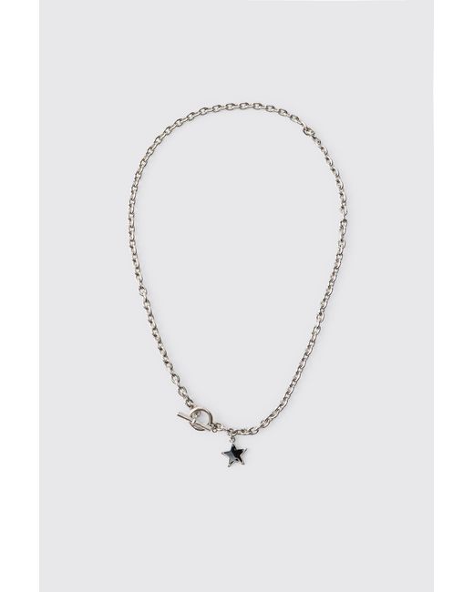 BoohooMAN Blue Star Necklace Iron for men