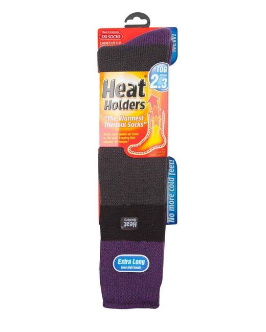 Heat Holders Black Ladies 2.3 Tog Extra Long Knee High Skiing Thermal Ski Socks