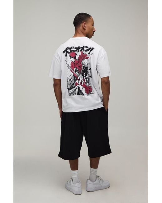 BoohooMAN Gray Oversized Spider License Print T-Shirt for men
