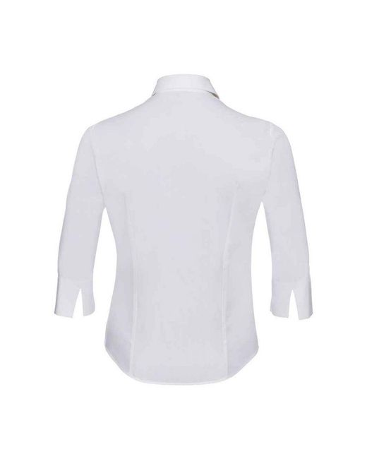 Russell Blue Collection /Ladies Easy-Care Fitted 3/4 Sleeve Shirt