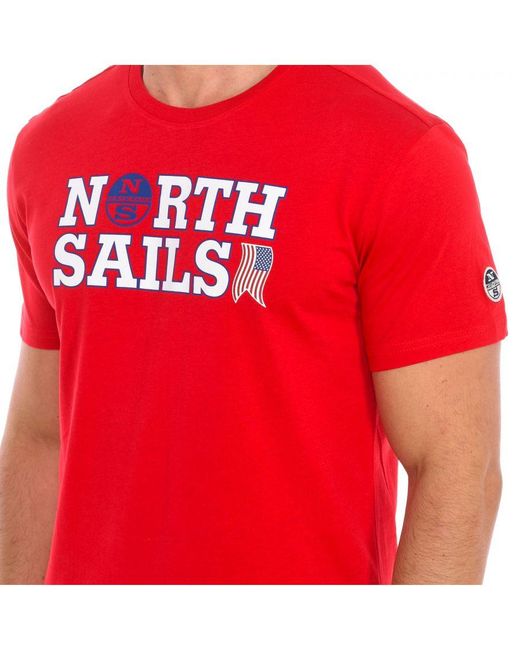 North Sails Red Short Sleeve T-Shirt 9024110 for men