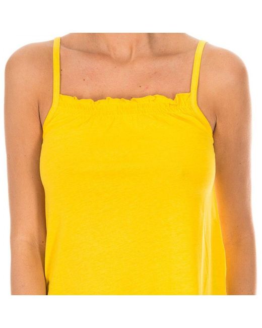 Armand Basi Yellow Ruffled Tank Top Adm0097