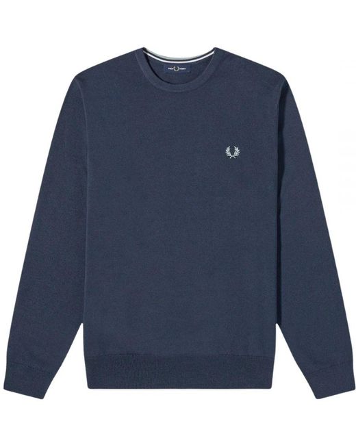 Fred Perry Blue Classic V-Neck Shaded Jumper for men