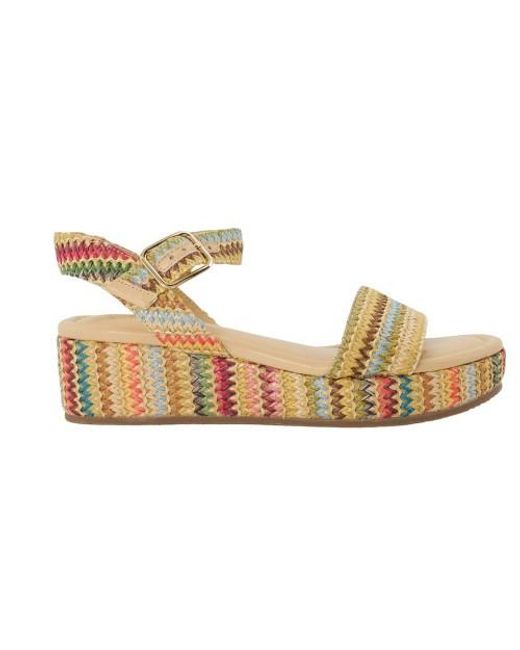 Dune Dames Lazer Raffia Platform Sandalen (multikleur) in het Metallic