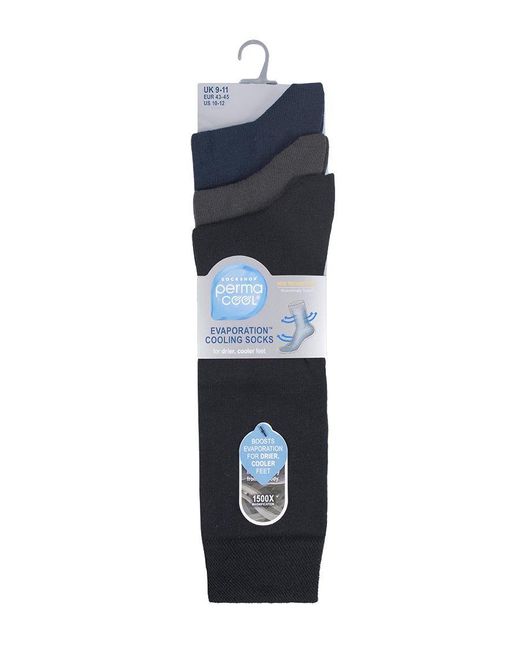 Permacool Blue Breathable Moisture Wicking Anti Sweat Socks For Hot Weather