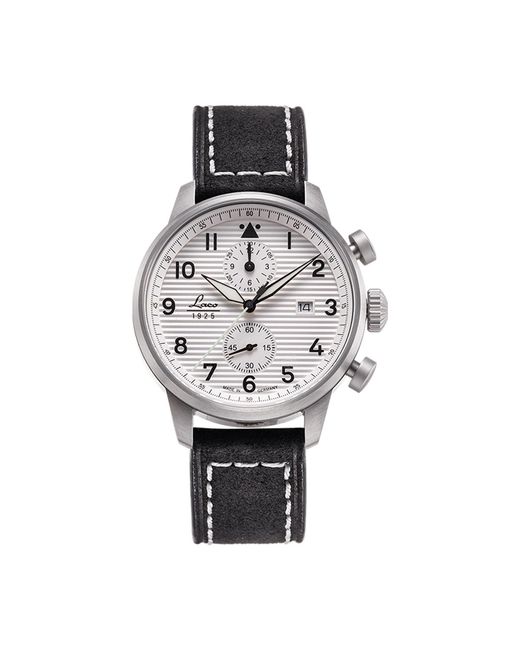 Laco Metallic Victoria Hyde Big Pilot Watch Vintage Chronograph Aviator With Dial Analogue Display And Leather Strap for men