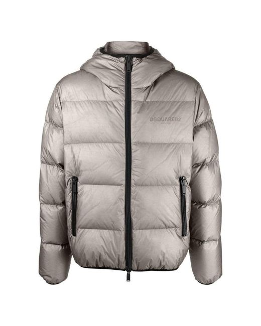 DSquared² Gray Down Jacket Nylon for men