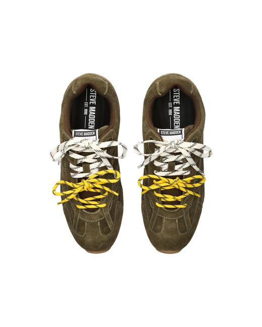 Steve Madden Green Leather Midas Sneakers for men