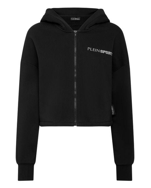 Philipp Plein Sweatjack Met Capuchon Scratch in het Black