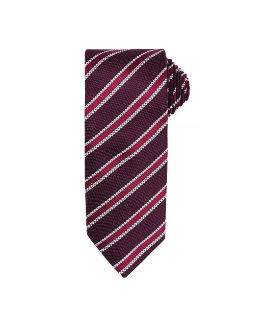 PREMIER Purple Waffle Stripe Formal Business Tie (Pack Of 2) Aubergine) for men