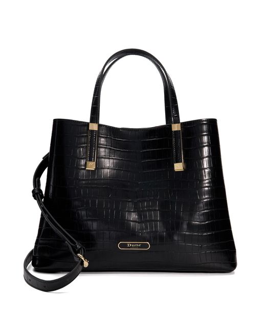 Dune Black Dorry Branded Hardware Tote Bag