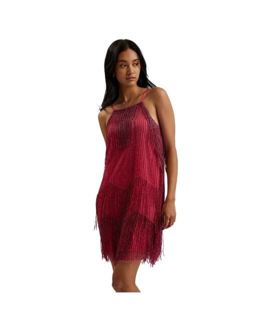 Ted Baker Red Diveria Mini Dress With Tassels