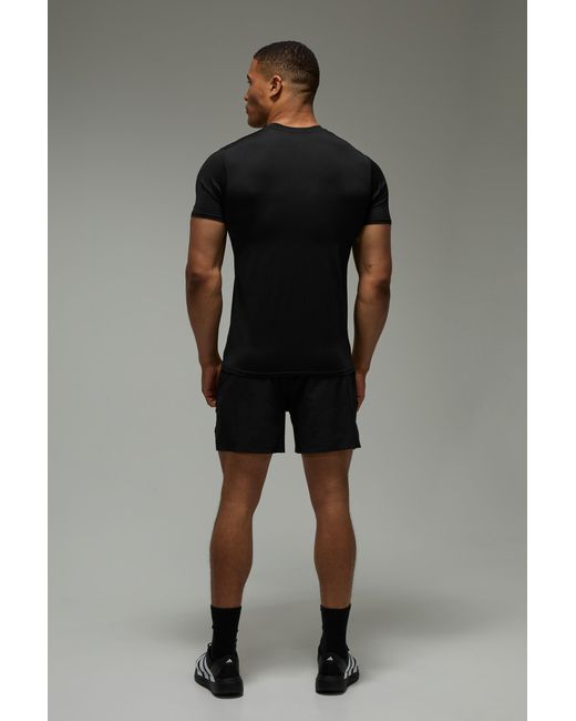 BoohooMAN Black Active Regular Fit Neon Logo T-Shirt for men