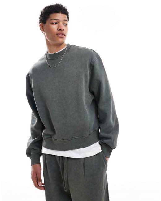 ASOS Gray Co-Ord Boxy Relaxed Sweatshirt for men