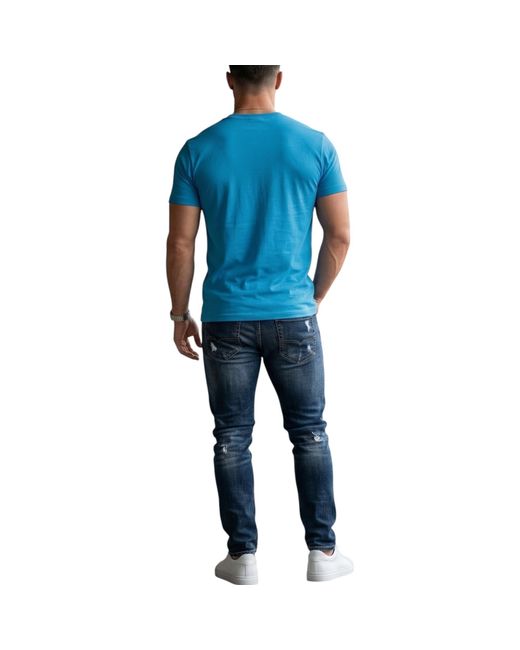 DIESEL Blue T Shirts T-Adjust-V9 Graphic Logo Print for men