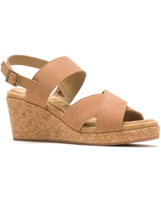 Hush Puppies Brown Willow X Band Ladies Heeled Sandals