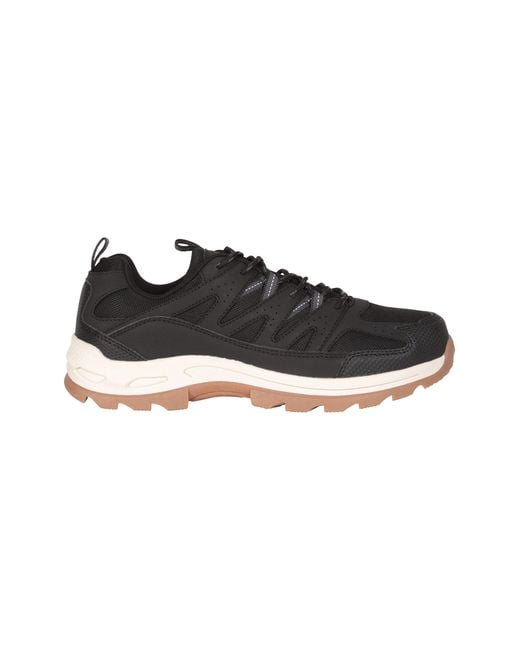 Mountain Warehouse Black 'Highline Ii' Walking Shoes Breathable Eva Cushioned Suede Mesh Upper for men