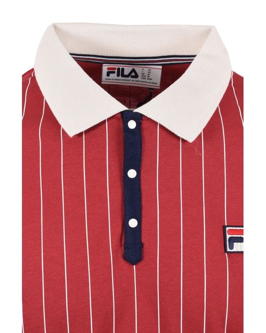 Fila Red Classic Bb1 Striped Polo Garnet/Gardenia for men