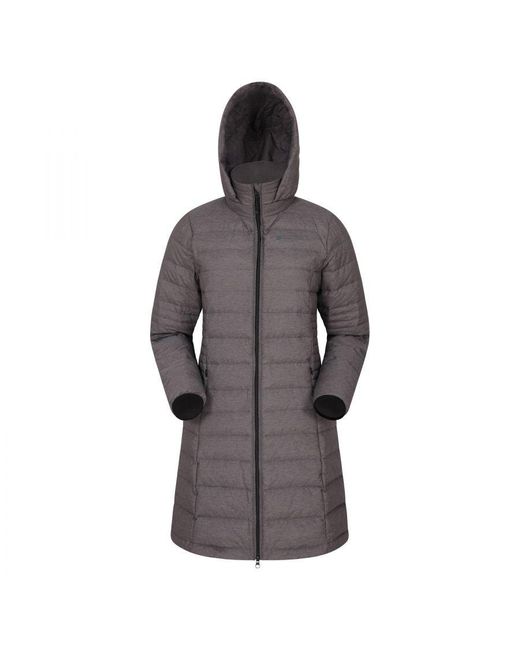 Mountain Warehouse Gray Ladies Furnace Down Long Length Padded Jacket (Dark)