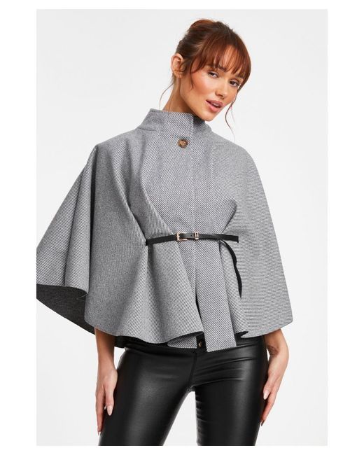 Quiz Gray Belted Cape