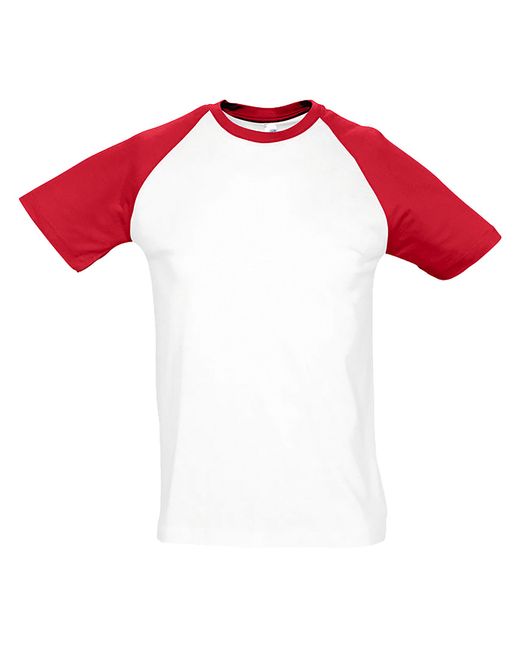 Sol's Red Funky Contrast Short Sleeve T-Shirt Cotton for men