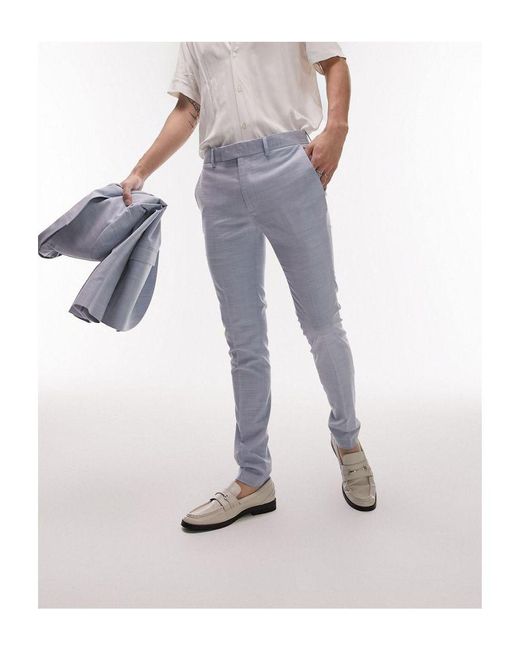 Topman White Super Skinny Suit Trousers for men