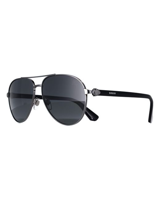 Burberry Gray Aviator Gunmetal Dark Be3167 for men