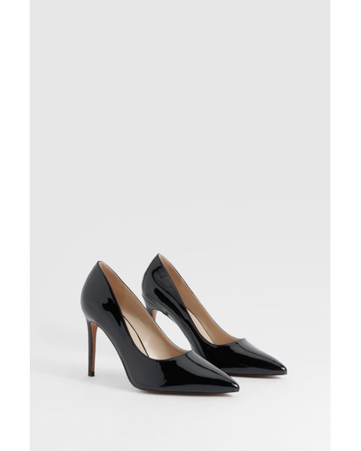 Boohoo White Wide Fit Pointed Toe Stiletto Court Heel