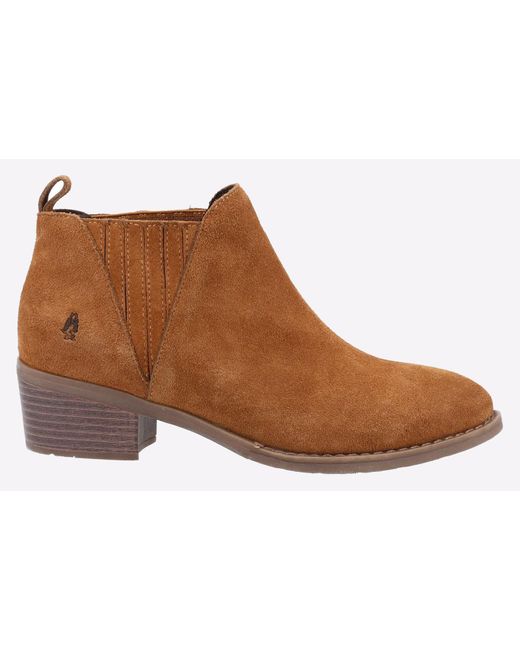 Hush Puppies Isobel Leren Dames Laarzen In Tan in het Brown