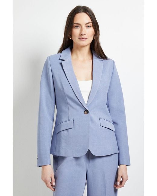 PRINCIPLES Blue Textured Single Breasted Blazer
