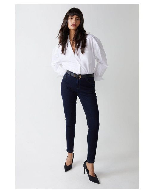 Warehouse Blue Comfort Stretch Skinny Jeans