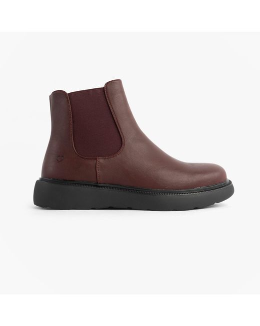 Heavenly Feet Brown Azalea Chelsea Boots Burgundy
