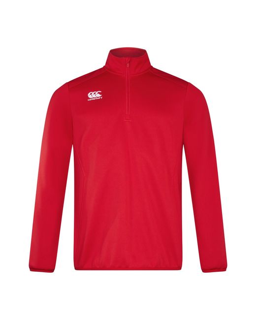 Canterbury Red Quarter Zip Training Midlayer (Flag) for men